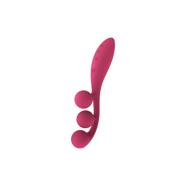 Vibromasseur triple stimulation flexible, anal, vaginale, clitoridienne Tri Ball rouge USB Satisfyer 